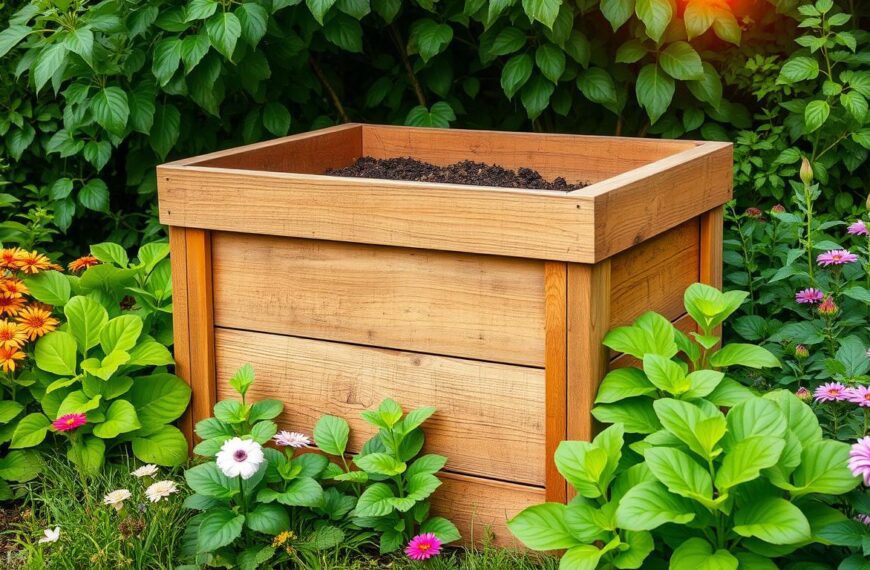 kompostownik w ogrodzie