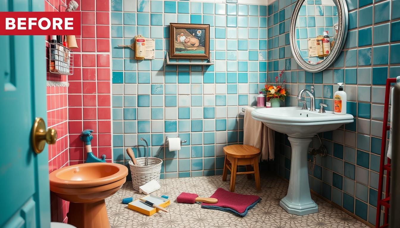 odnowienie starych płytek w łazience