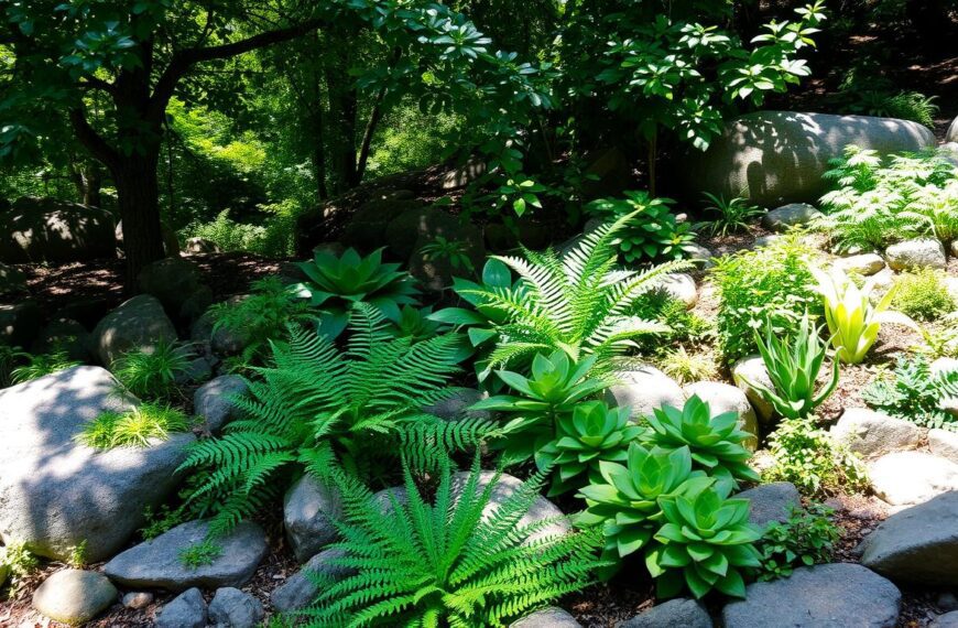 rośliny na skalniak w cieniu