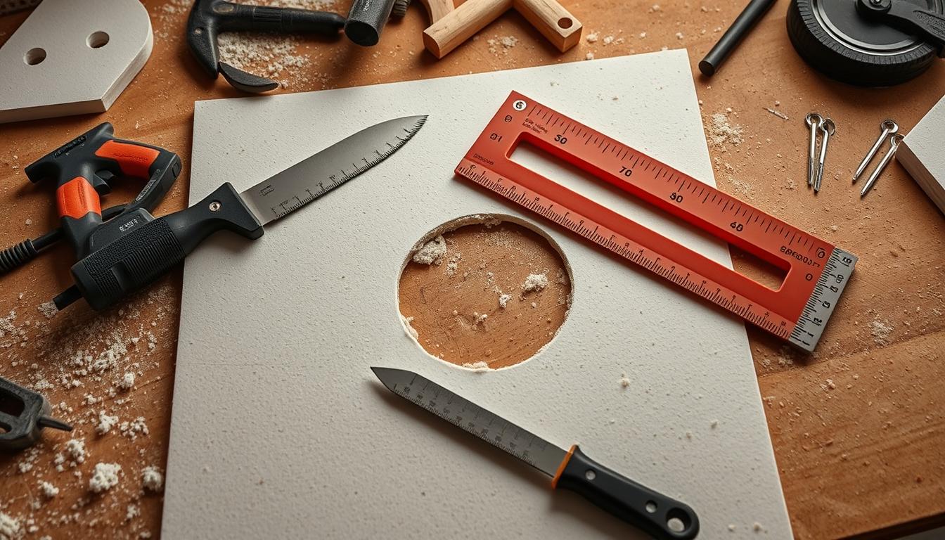 czym wyciąć otwór w płycie gipsowej