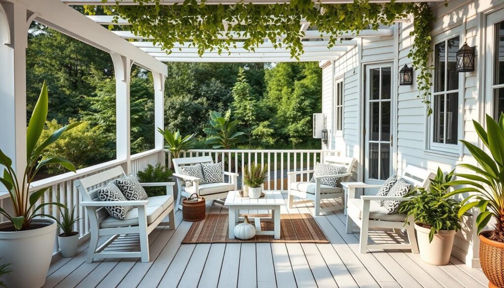 biały taras drewniany