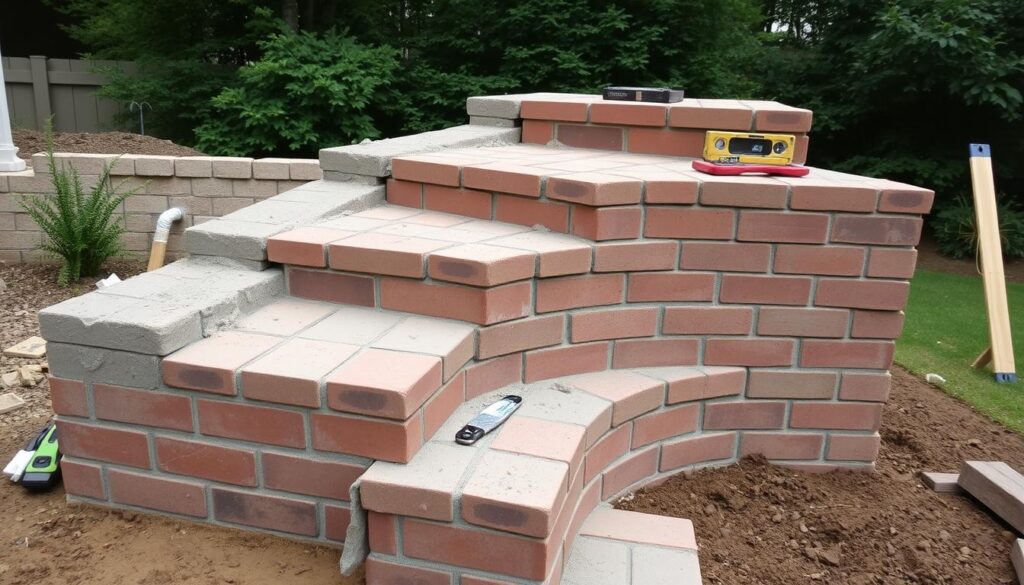 jak zrobić schody z cegły