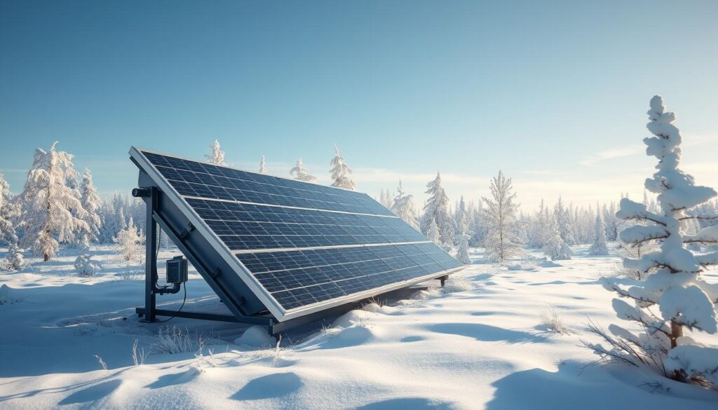 kolektor słoneczny ciśnieniowy zimą