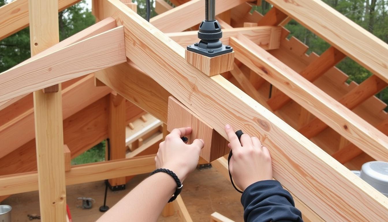 mocowanie wiązarów do wieńca