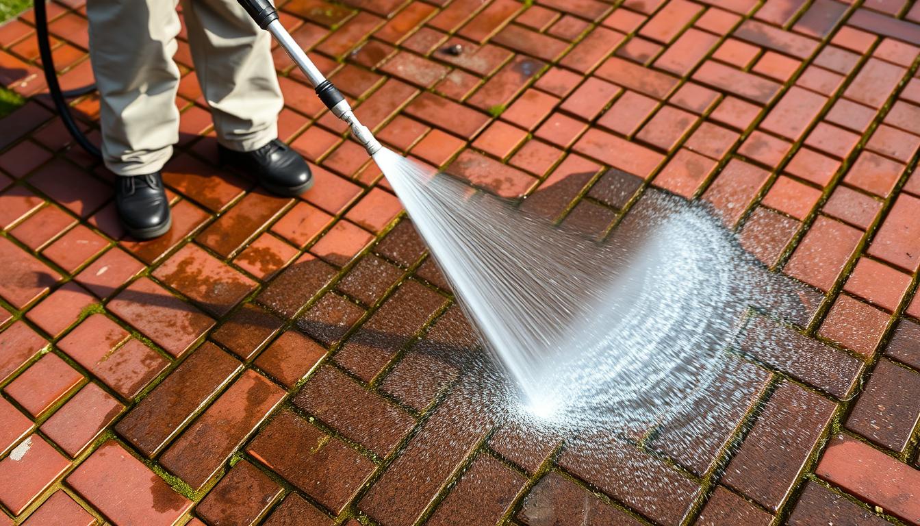 Czyszczenie kostki brukowej myjką ciśnieniową