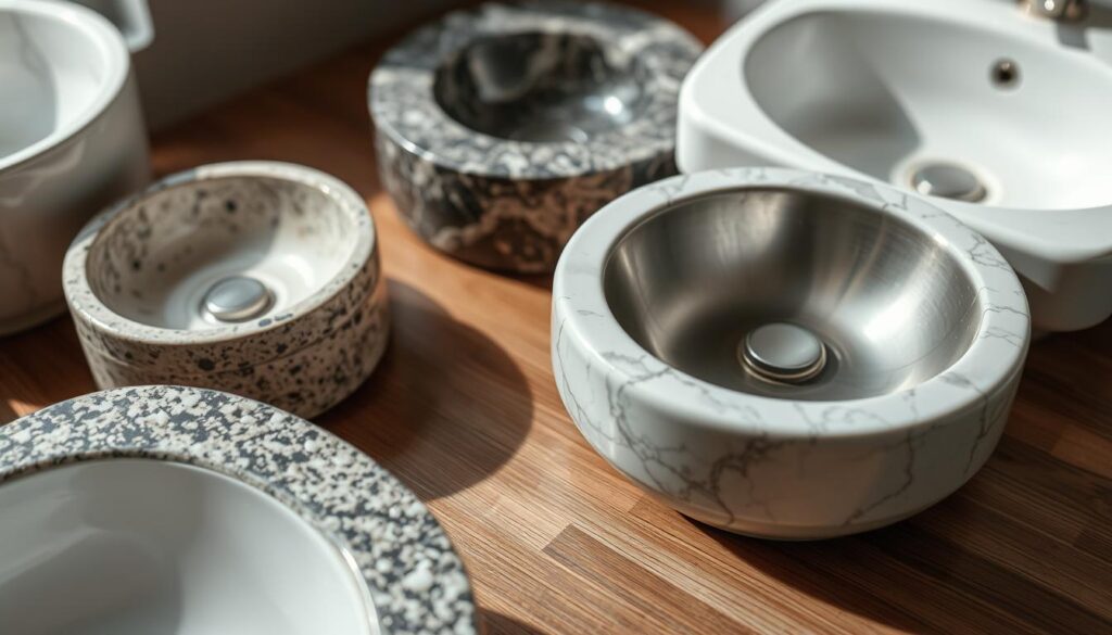 wybór materiału umywalki