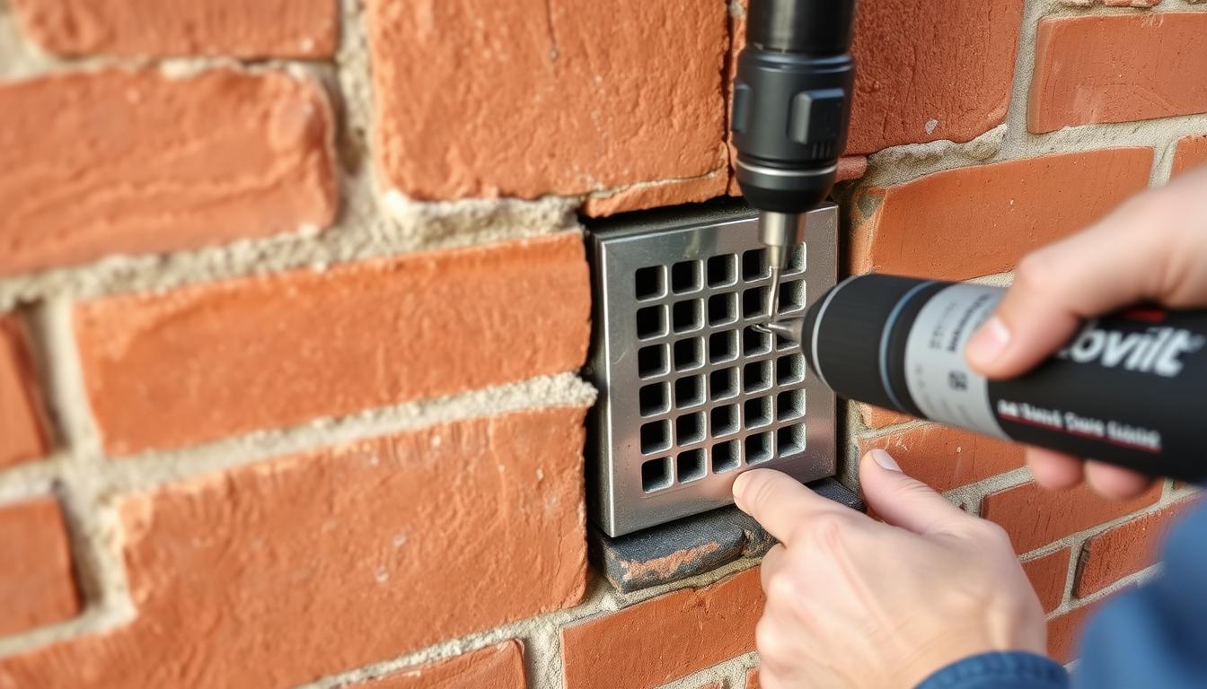 montaż kratki wentylacyjnej w cegle