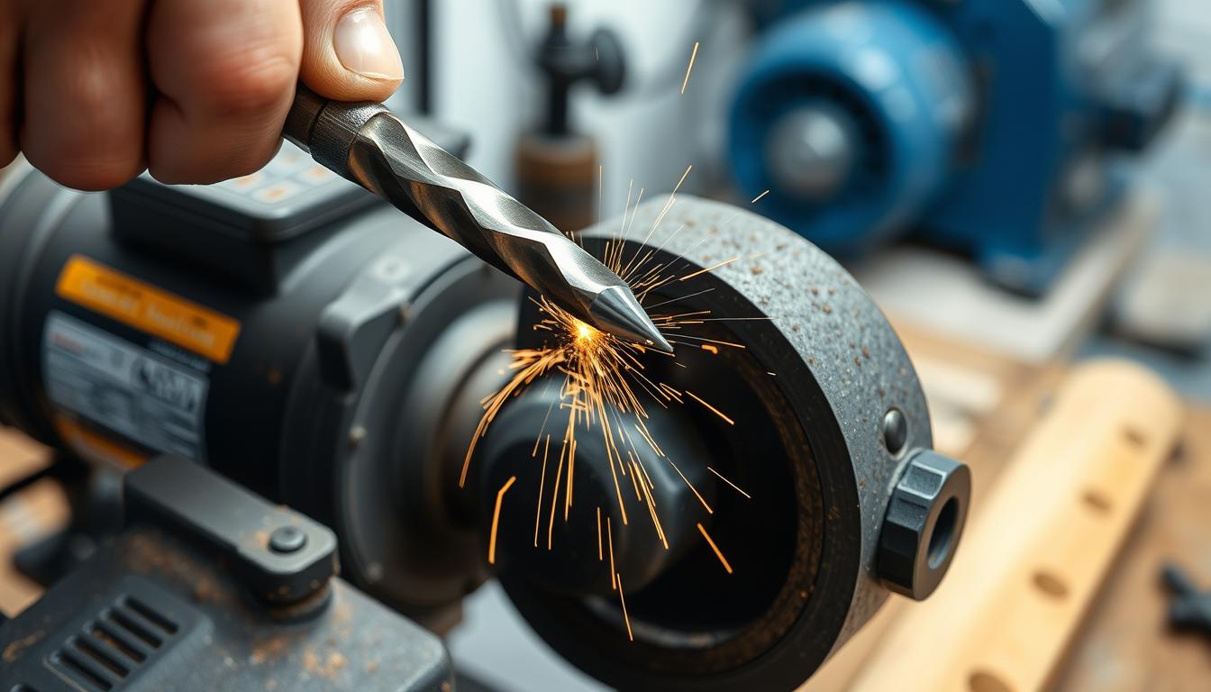 ostrzenie wiertła do metalu na szlifierce