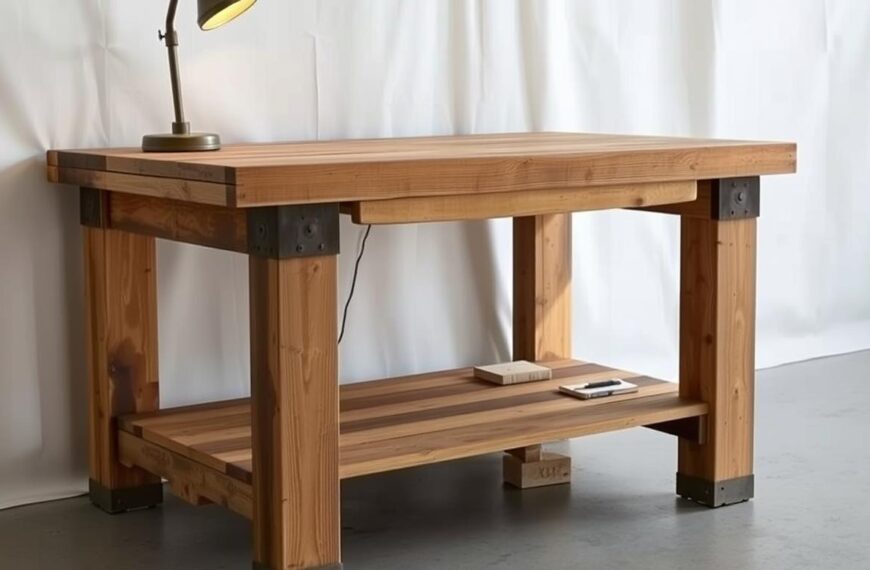 stół warsztatowy z palet DIY