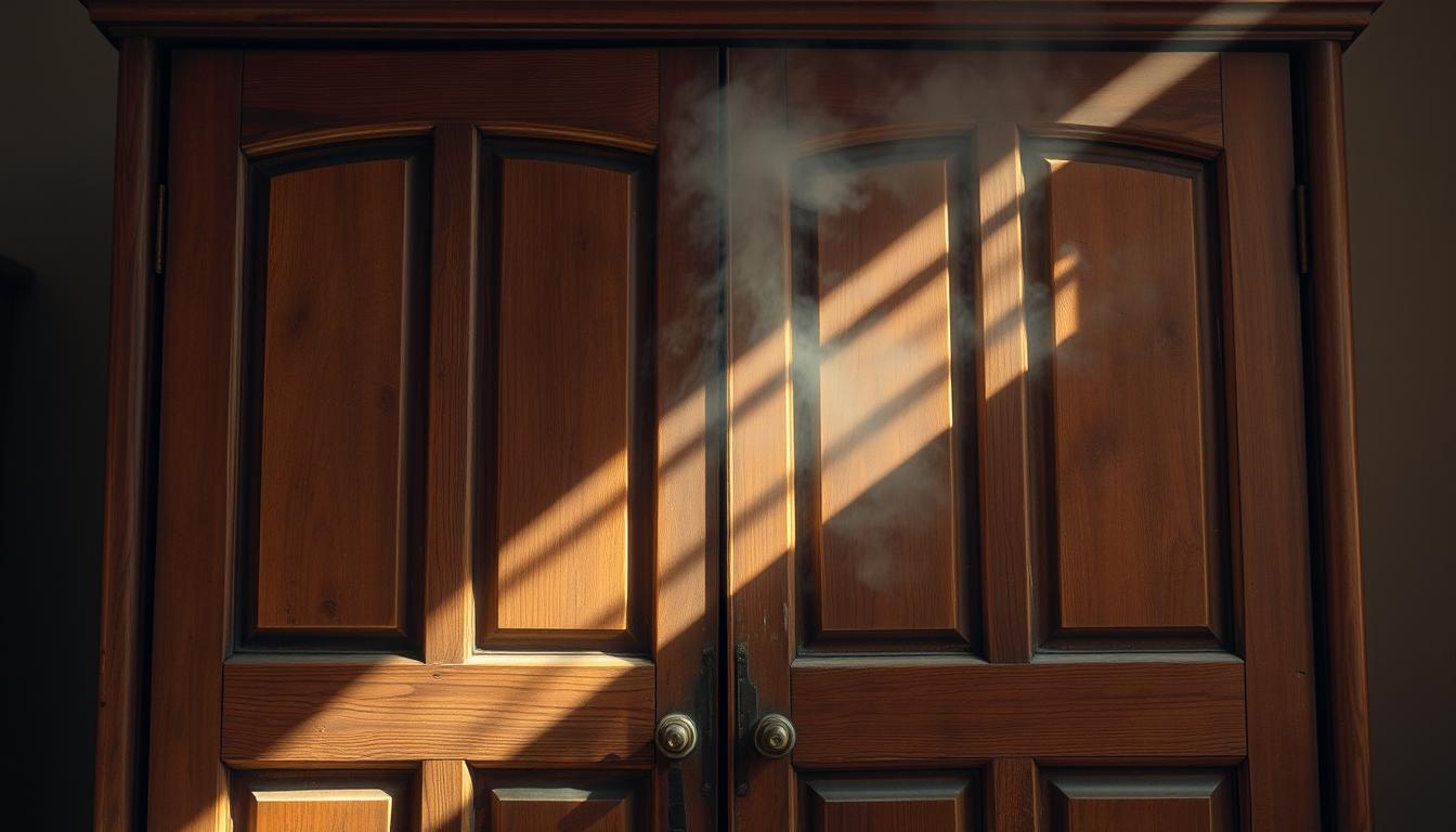 usuwanie zapachu stęchlizny z drewnianej szafy