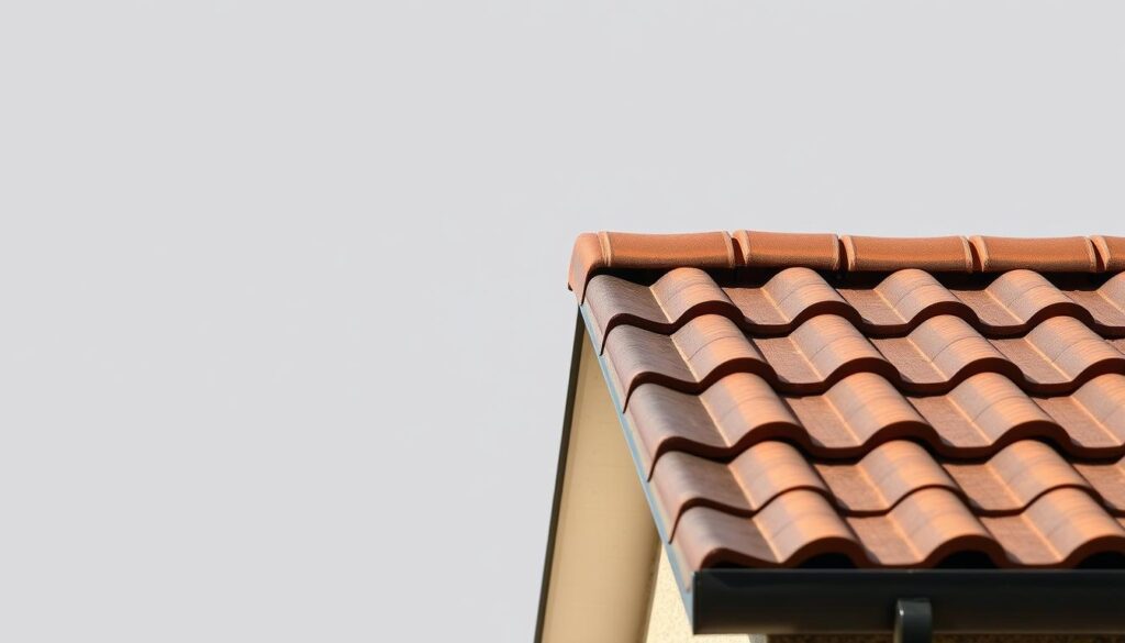 A well-lit, high-quality photograph of a roof section, captured with an iPhone 16 Pro Max. The image should clearly showcase the roof's angle, with precise details of the roof tiles, their texture, and the overall roofline profile. The background should be a neutral, unobtrusive setting, allowing the viewer to focus on the roof's defining features. The lighting should be natural and evenly distributed, highlighting the dimensional aspects of the roof structure. The perspective should be slightly elevated, providing a clear, unobstructed view of the roof's angle and its geometric characteristics.