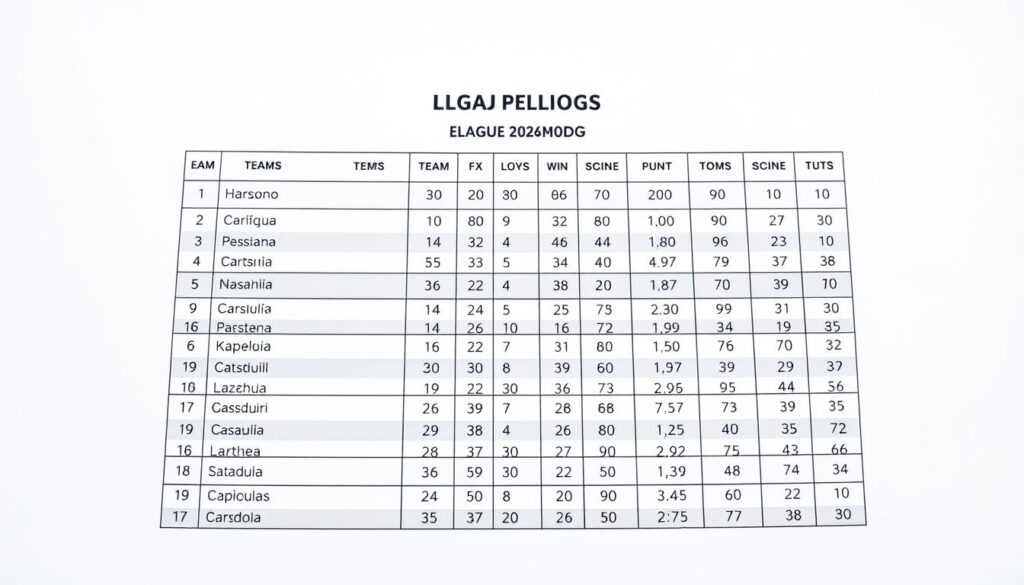 A detailed, high-resolution photograph of a soccer league standings table, shot with an iPhone 16 Pro Max. The table is set against a clean, white background, with a soft, even lighting that highlights the crisp, legible text and precise numerical data. The table features team names, win-loss records, points, and other key statistics, all presented in a clear, organized manner. The overall aesthetic is professional and sleek, conveying a sense of authority and importance befitting the "Betclic 1 Liga 2025/2026" league. The photograph captures the table in its entirety, filling the frame and ensuring maximum visibility and impact. A detailed, high-resolution photograph of a soccer league standings table, shot with an iPhone 16 Pro Max. The table is set against a clean, white background, with a soft, even lighting that highlights the crisp, legible text and precise numerical data. The table features team names, win-loss records, points, and other key statistics, all presented in a clear, organized manner. The overall aesthetic is professional and sleek, conveying a sense of authority and importance befitting the "Betclic 1 Liga 2025/2026" league. The photograph captures the table in its entirety, filling the frame and ensuring maximum visibility and impact.