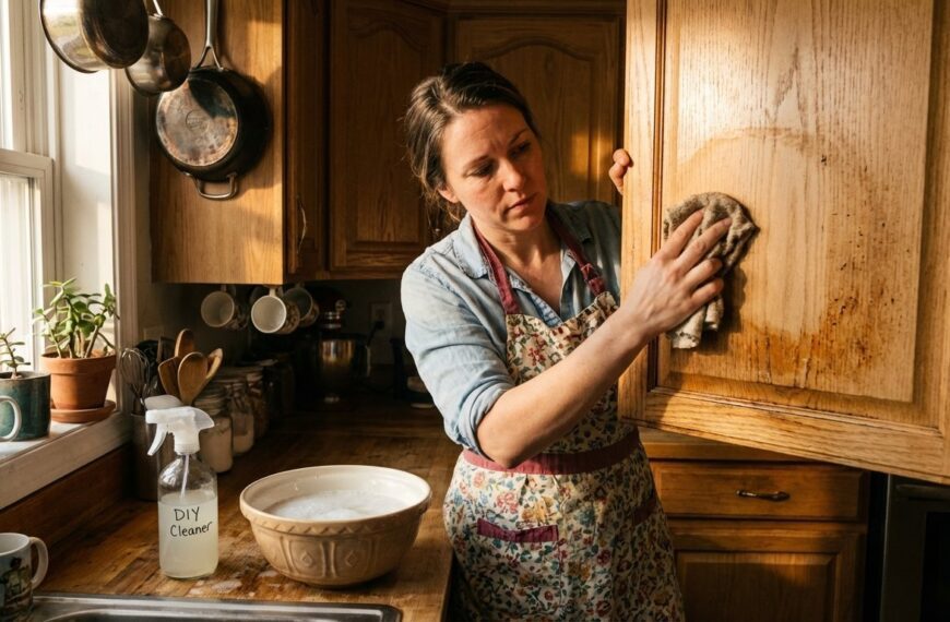 Czyszczenie tłustych szafek – emulsja z mydła kastylijskiego i sody