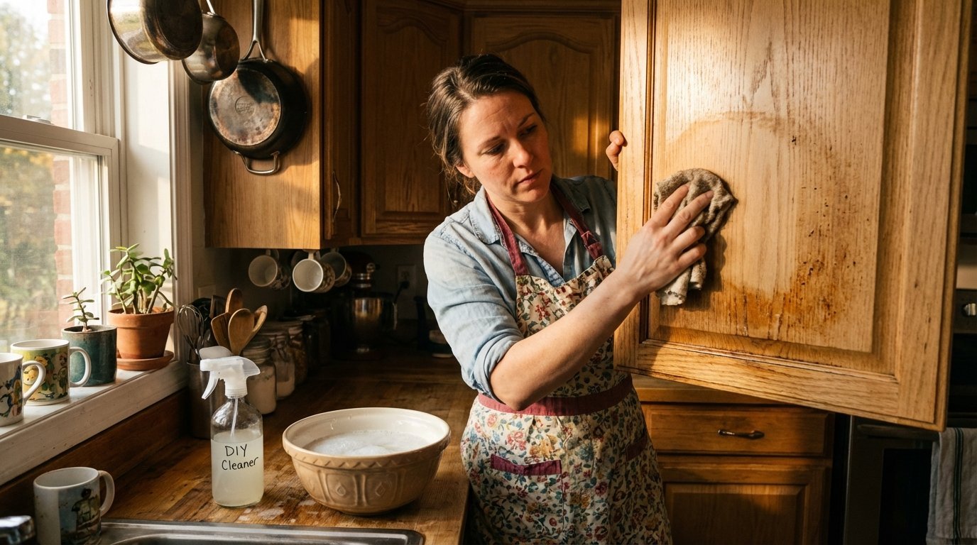 Czyszczenie tłustych szafek – emulsja z mydła kastylijskiego i sody