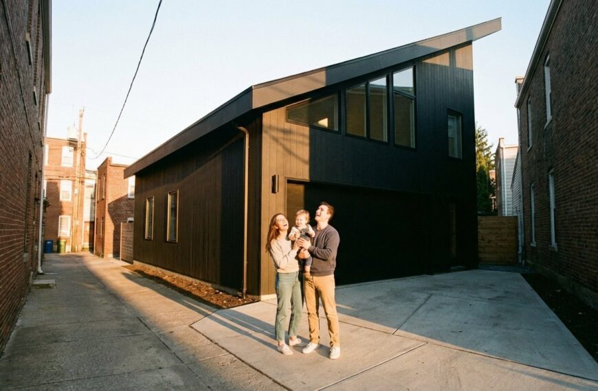 Dom z dachem jednospadowym – projekty na wąską działkę i nie tylko