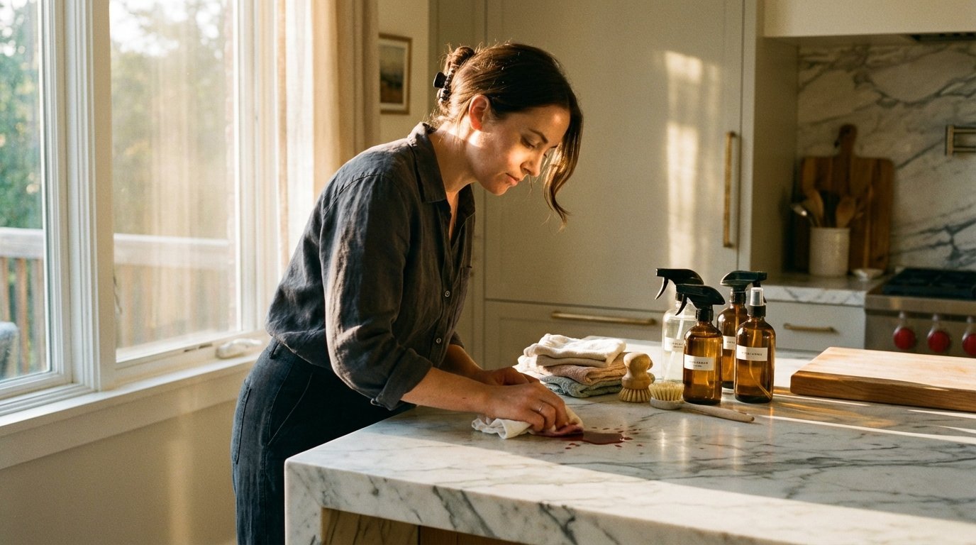 Jak usunąć plamy z czerwonego wina z blatu marmurowego