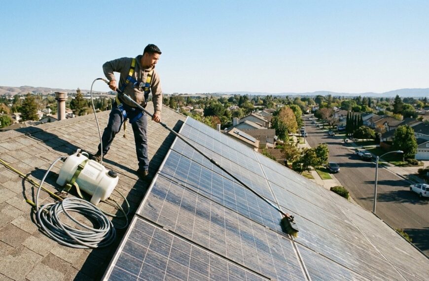 Mycie paneli PV na dachu – czy wystarczy woda demineralizowana?