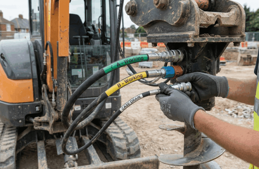 Podłączanie przewodów hydraulicznych do wiertnicy: zasilanie, powrót i przelew. Jak nie pomylić węży?