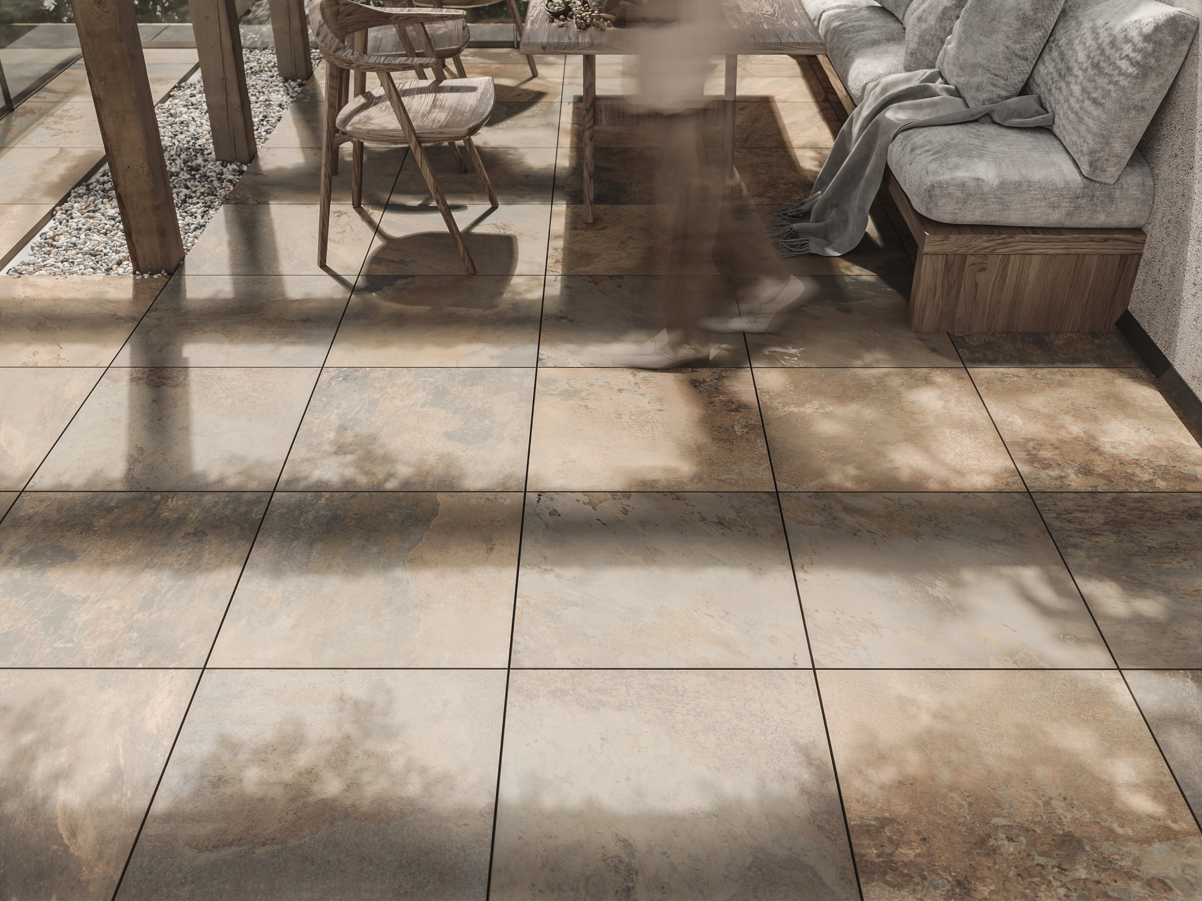 Taras z płyt tarasowych Peacock