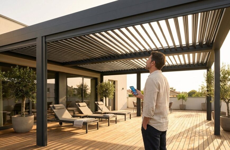 Wide shot of a modern