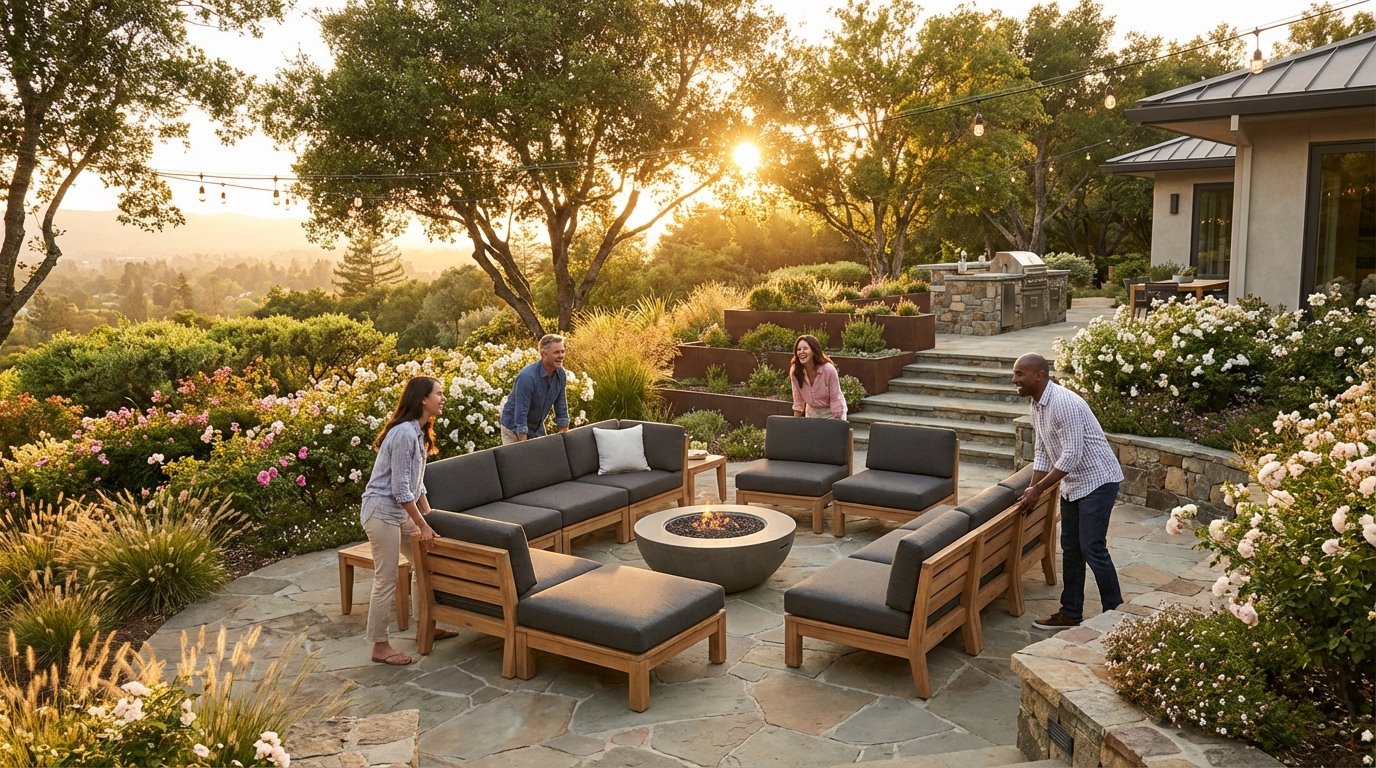 Wide-angle lifestyle shot of a luxurious