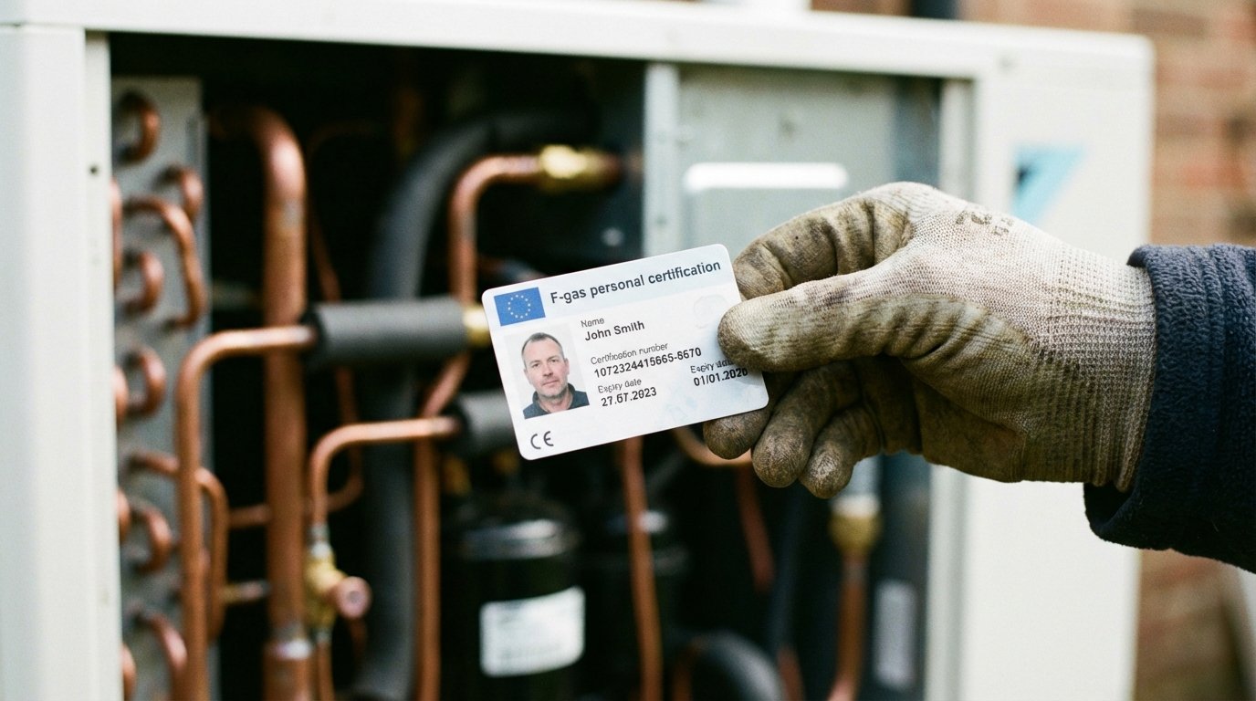 Kto posiada uprawnienia do serwisowania pompy ciepła i czym są certyfikaty F-gaz?