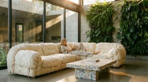 Wide shot of a sun-drenched