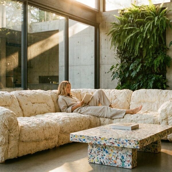 Wide shot of a sun-drenched